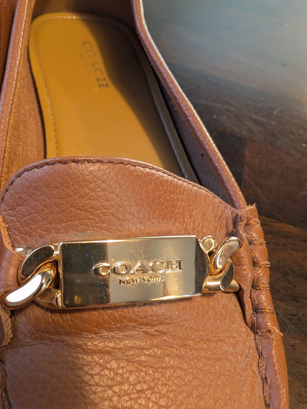 Coach Olive Leather Driving Loafers, Tan, Women's 7.5 - Picture 2 of 7